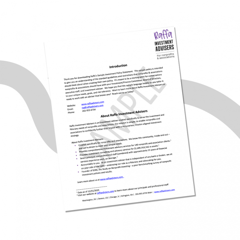 Nonprofit Investment Services Raffa Investment Advisers Investment