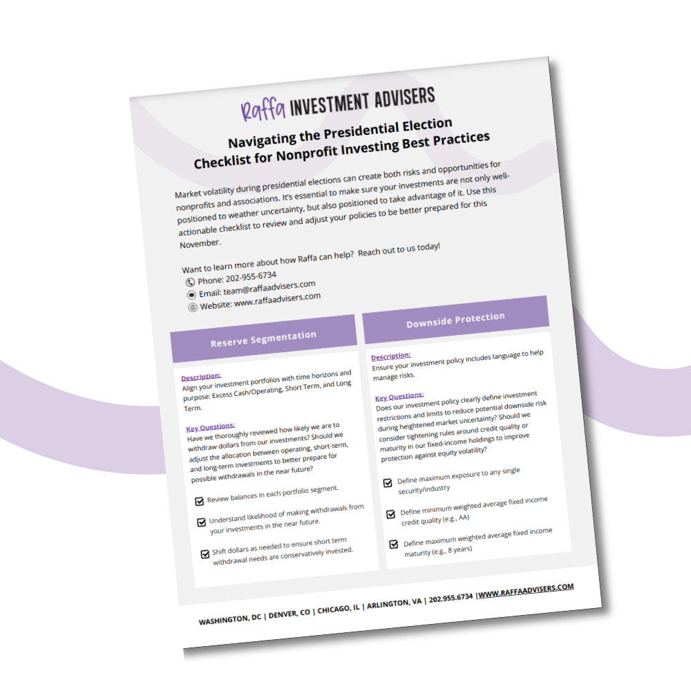 US election nonprofit investment policy checklist